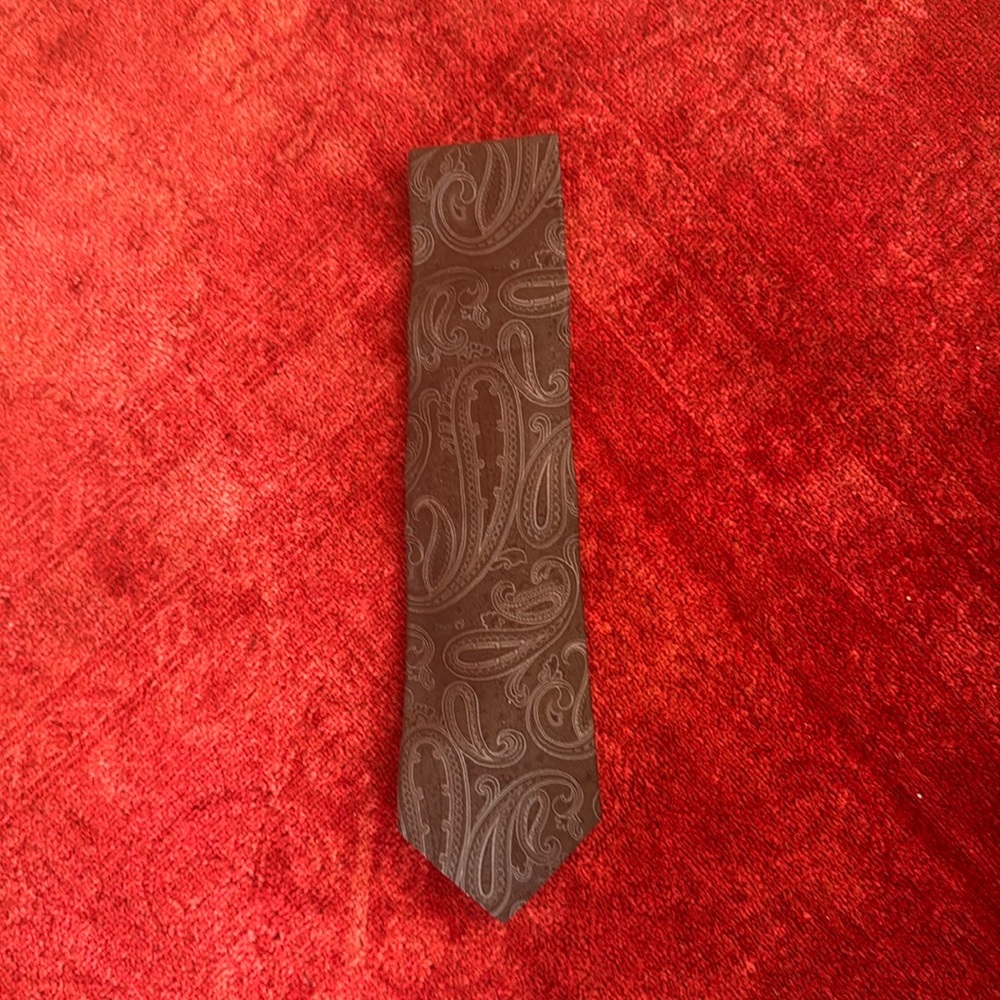 Black Silk Paisley Print Tie